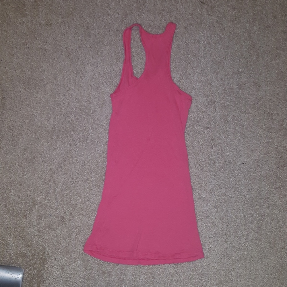 Coral Cotton/Modal 2x1 Rib Racerback Tank - Picture 2 of 5